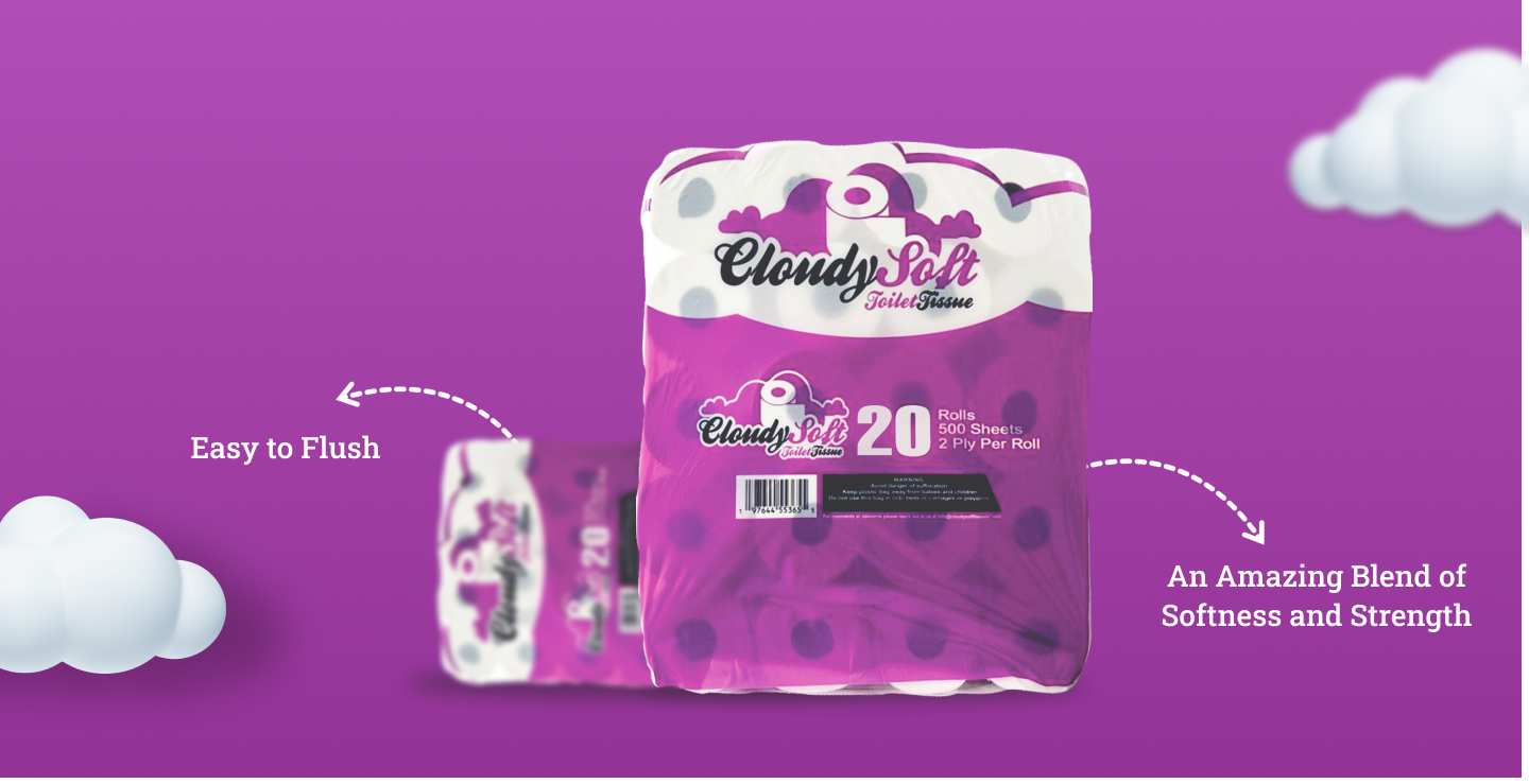 CloudySoft 20 Mega Toilet Tissues
